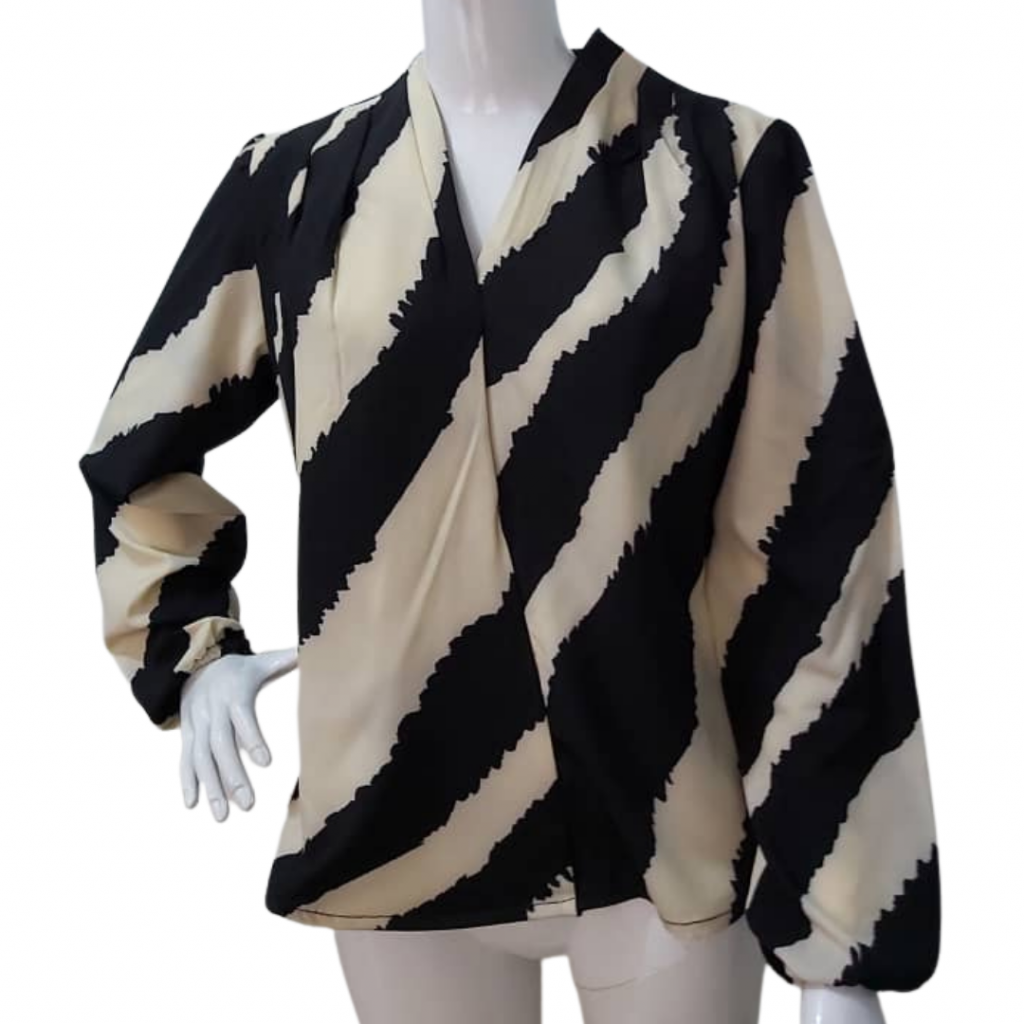 HaloGlow Zebra Print Wrap Blouse