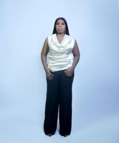 Nude Cowl Sleeveless Blouse